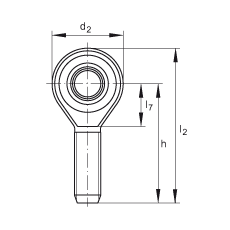 桿端軸承 GAKSL30-PS, 根據(jù) DIN ISO 12 240-4 標(biāo)準(zhǔn)，特種鋼材料，帶左旋外螺紋，免維護(hù)