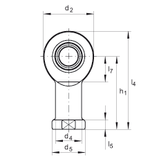 桿端軸承 GIL8-DO, 根據(jù) DIN ISO 12 240-4 標(biāo)準(zhǔn)，帶左旋內(nèi)螺紋，需維護(hù)