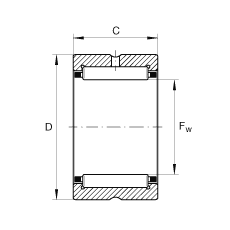 滾針軸承 NCS1616, 機加工滾道，根據 ABMA 18.2 - 1982，英制