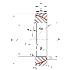 角接觸關(guān)節(jié)軸承 GE70-SW, 根據(jù) DIN ISO 12 240-2 標(biāo)準(zhǔn)，免維護(hù)