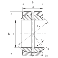 關(guān)節(jié)軸承 GE34-ZO, 根據(jù) DIN ISO 12 240-1 標(biāo)準(zhǔn)，英制尺寸，需維護(hù)