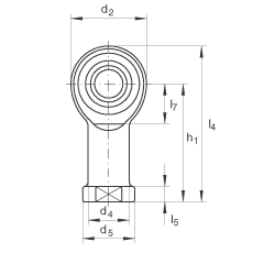 桿端軸承 GIKL18-PW, 根據(jù) DIN ISO 12 240-4 標準，帶左旋內(nèi)螺紋，需維護