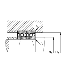 主軸軸承 HSS71900-C-T-P4S, 調(diào)節(jié)，成對(duì)安裝，接觸角 α = 15°，兩側(cè)唇密封，非接觸，加嚴(yán)公差