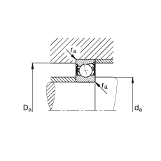 主軸軸承 B7003-C-2RSD-T-P4S, 調節，成對安裝，接觸角 α = 15°，兩側唇密封，非接觸，加嚴公差