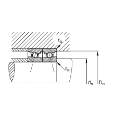 主軸軸承 HS7014-E-T-P4S, 調節，成對或單元安裝，接觸角 α = 25°，限制公差
