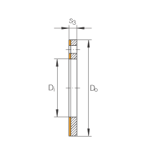推力墊圈 EGW14-E40-B, 推力墊圈，免維護，帶銅襯