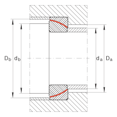 角接觸關(guān)節(jié)軸承 GE70-SW, 根據(jù) DIN ISO 12 240-2 標(biāo)準(zhǔn)，免維護(hù)